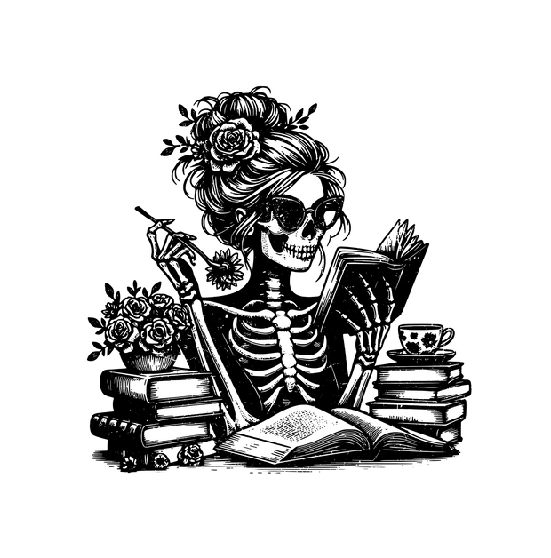 Skeleton Lady Like a Good Girl DTF (direct-to-film) Transfer