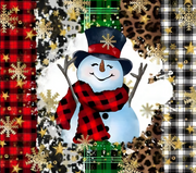 Smiling Snowman Red Green & White Plaid 20 oz Skinny Tumbler Wrap