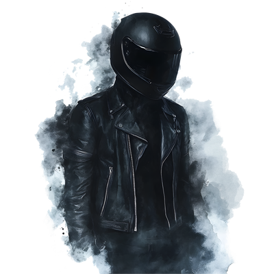 Smokey Distressed Black Rider DTF (direct-to-film) Transfer