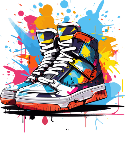 Sneakers Color Drip DTF (direct-to-film) Transfer