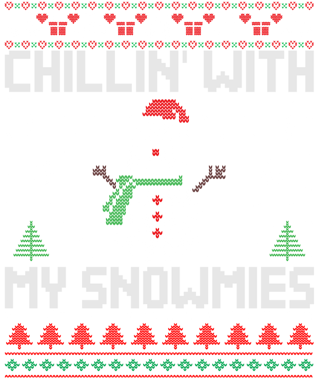 Snowman Ugly Sweater & Christmas Trees DTF (direct-to-film) Transfer