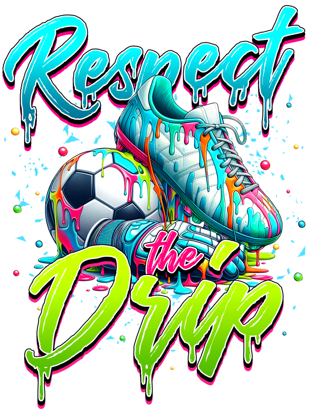 Soccer Color Drip DTF (direct-to-film) Transfer
