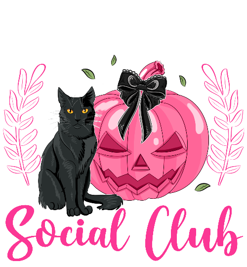 Social Club Black Cat Halloween DTF (direct-to-film) Transfer (Copy)