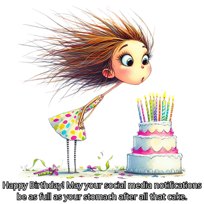 Social Media Notifications Birthday Girl DTF (direct-to-film) Transfer