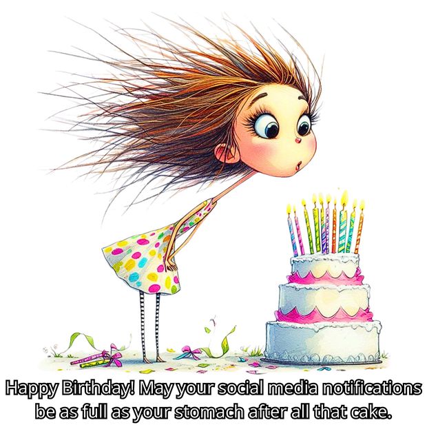 Social Media Notifications Birthday Girl DTF (direct-to-film) Transfer