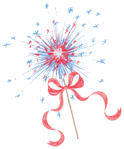 Sparkler With Bow In Pink And Blue DTF (direct-to-film) Transfer