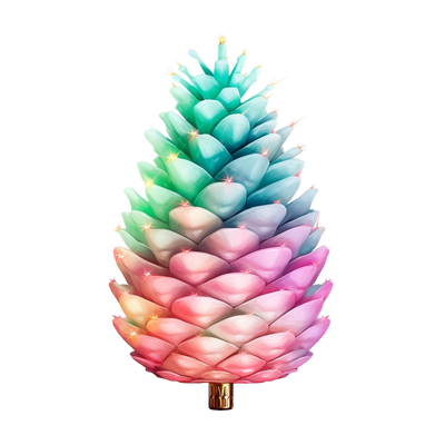 Sparkling Pinecone With Stem DTF (direct-to-film) Transfer