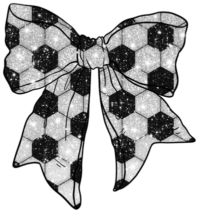 Sparkling Soccer Bow DTF (direct-to-film) Transfer