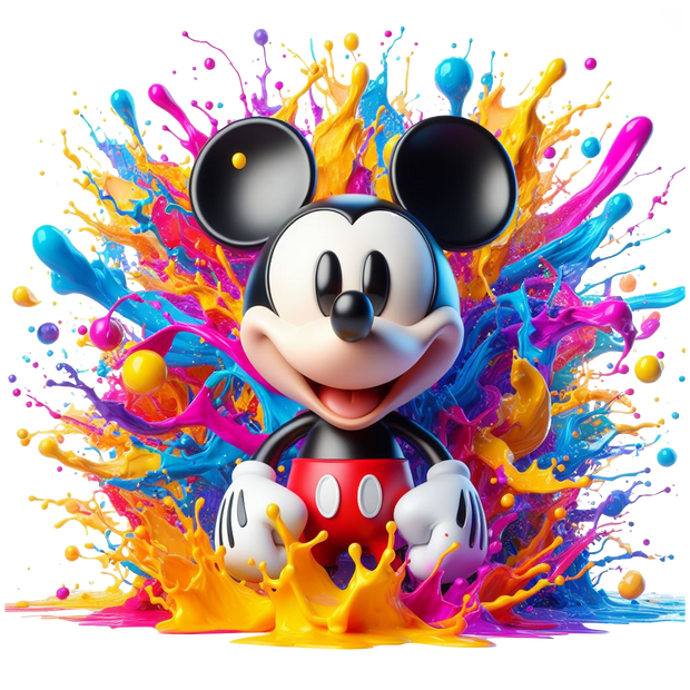 Splash Color Drip Mickey DTF (direct-to-film) Transfer