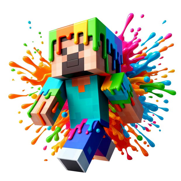 Splash Color Drip Minecraft DTF (direct-to-film) Transfer