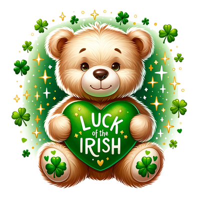 St. Patrick_s Day Bear Luck of the Irish DTF (direct-to-film) Transfer