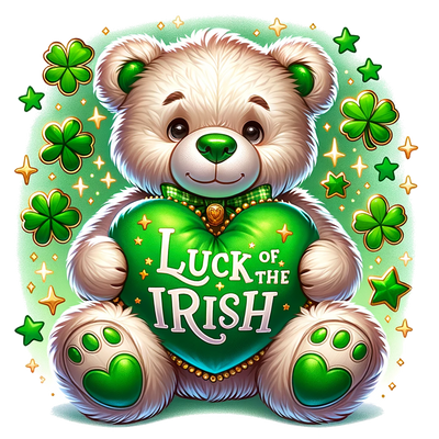 St. Patrick_s Day Bear With Green Nose Irish DTF (direct-to-film) Transfer