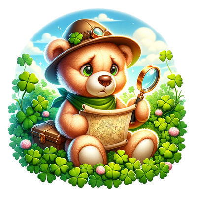 St. Patrick_s Day Treasure Hunt Bear DTF (direct-to-film) Transfer