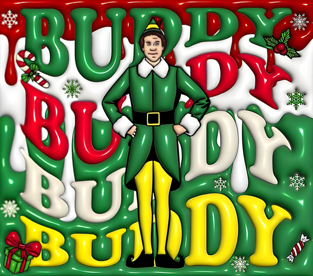 Stacked Buddy Elf 20 oz Skinny Tumbler Wrap