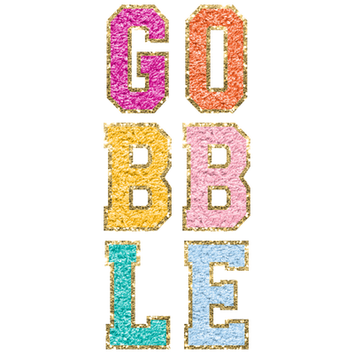 Stacked Letters Gobble DTF (direct-to-film) Transfer