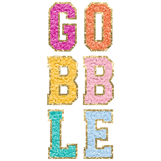 Stacked Letters Gobble DTF (direct-to-film) Transfer