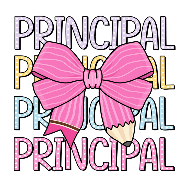 Stacked Principal With Bow DTF (direct-to-film) Transfer