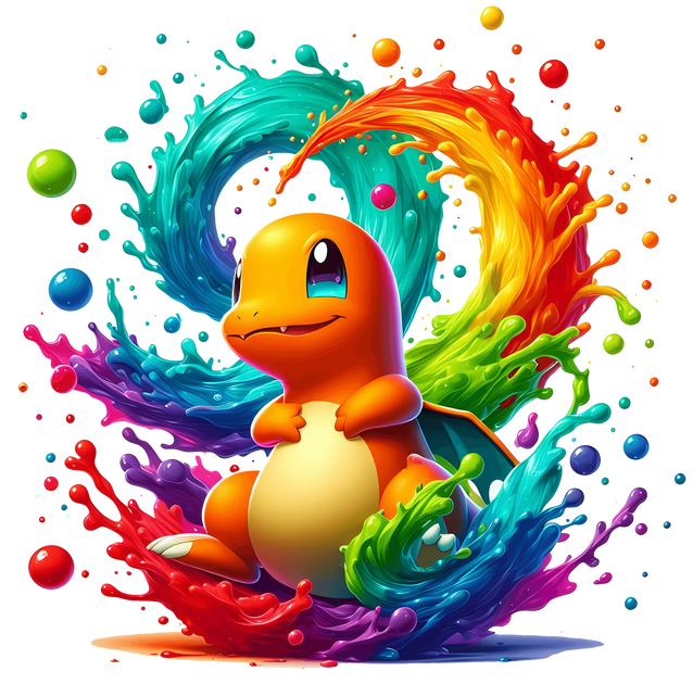 Standing Charmander Color Drip DTF (direct-to-film) Transfer – Twisted ...