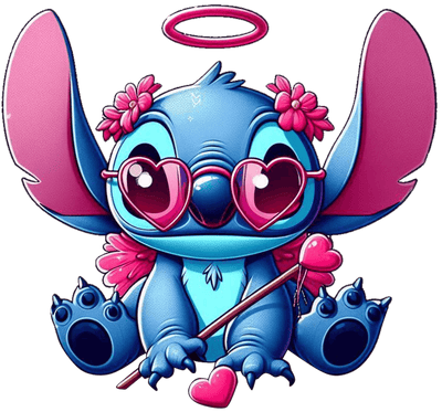 Stitch Cupid Valentine DTF (direct-to-film) Transfer