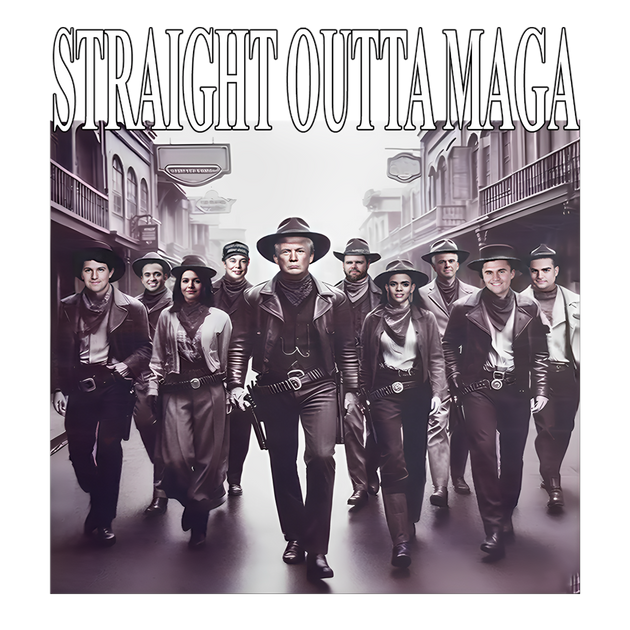 Straight Outta Maga Crowd in Street DTF (direct-to-film) Transfer ...