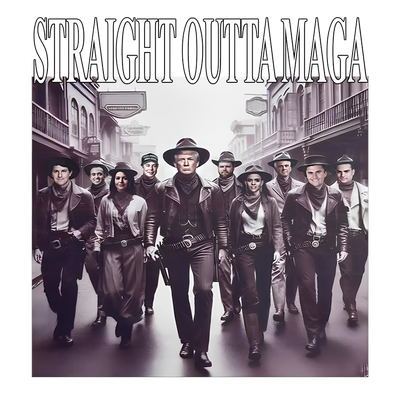 Straight Outta Maga Crowd in Street DTF (direct-to-film) Transfer