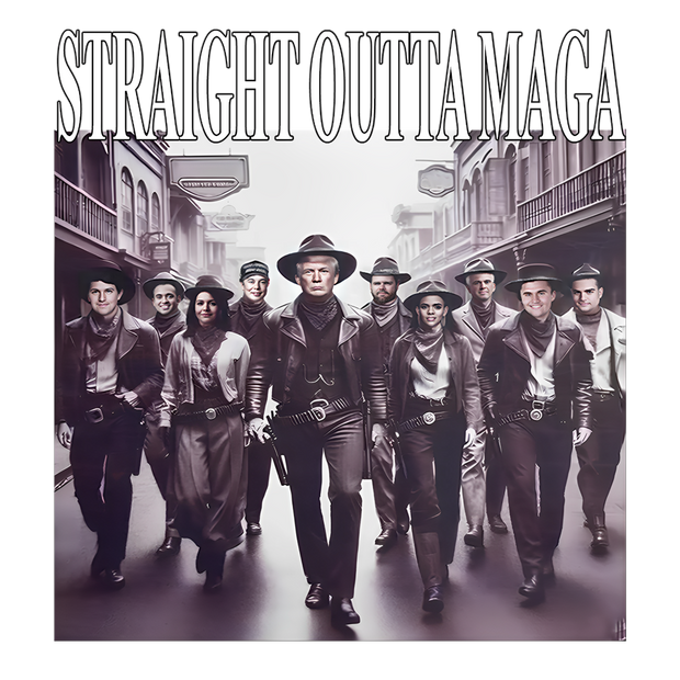 Straight Outta Maga Crowd in Street DTF (direct-to-film) Transfer