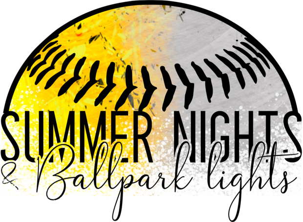 Summer Nights and Ballpark Lights DTF (direct-to-film) Transfer