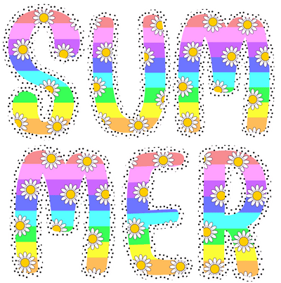 Summer Striped & Sunflowers DTF (direct-to-film) Transfer