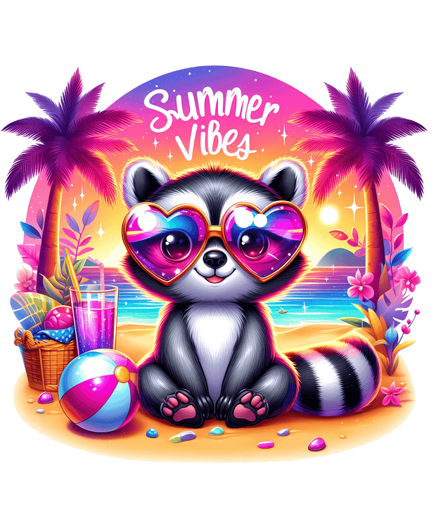 Summer Vibes Cute Coon DTF (direct-to-film) Transfer