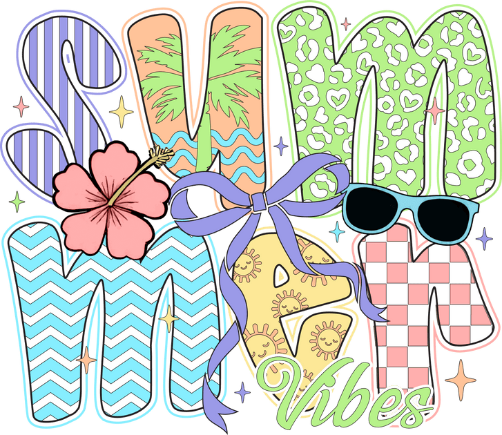 Summer Vibes Mixed Patterns DTF (direct-to-film) Transfer – Twisted ...