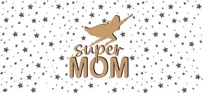 Supermom with Stars 16oz UV DTF Libby Wrap