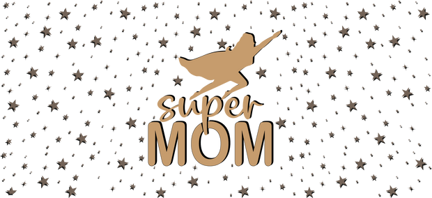 Supermom with Stars 16oz UV DTF Libby Wrap