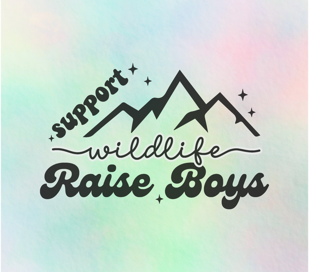 Support Wildlife Raise Boys UV DTF Wrap for 20 oz Skinny Tumbler