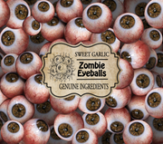 Sweet Garlic Zombie Eyeballs Genuine Ingredients UV-DTF 20 oz Skinny Tumbler Wrap