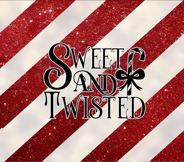 Sweet & Twisted Striped With Cane 20 oz Skinny Tumbler Wrap