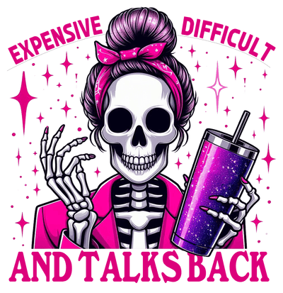 Talks Back Lady with Purple Cup DTF (direct-to-film) Transfer