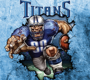 Tennessee Titans With Animated Football Player UV-DTF 20 oz Skinny Tumbler Wrap