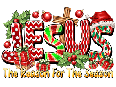 The Reason for the Season in Gold DTF (direct-to-film) Transfer