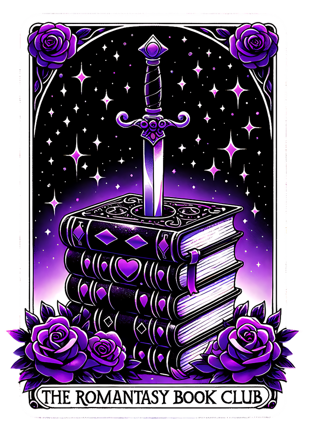 The Romantasy Book Club in Purple DTF (direct-to-film) Transfer