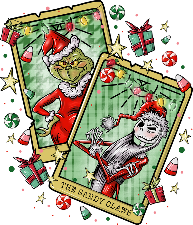 The Sandy Claws Cards With G Man DTF (direct-to-film) Transfer