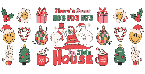 ‎There's Some Hoes in This House - Retro Chirstmas 16oz UV DTF Libby Cup Wrap