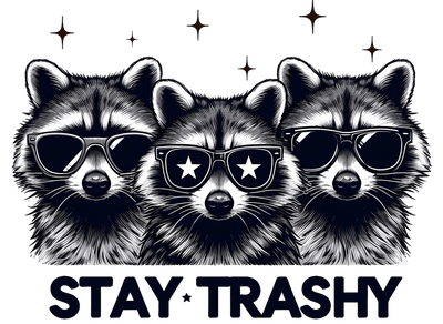 Three Raccoons Stay Trashy DTF (direct-to-film) Transfer