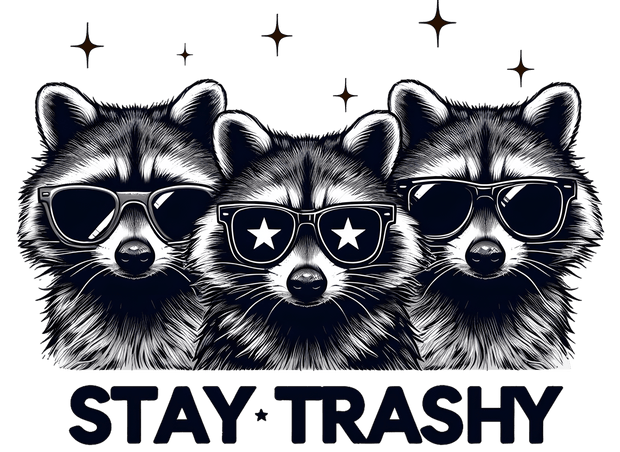 Three Raccoons Stay Trashy DTF (direct-to-film) Transfer