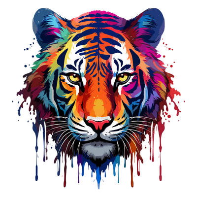 Tiger Color Drip Colorful DTF (direct-to-film) Transfer