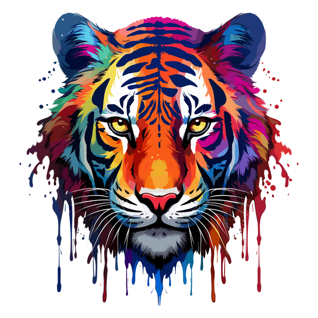 Tiger Color Drip Colorful DTF (direct-to-film) Transfer