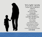 To My Son Love Mom With Black Silhouettes And Black Font UV-DTF 20 oz Skinny Tumbler Wrap