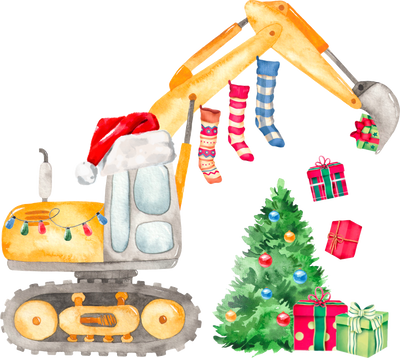 Tractor Stockings and Christmas Tree DTF (direct-to-film) Transfer