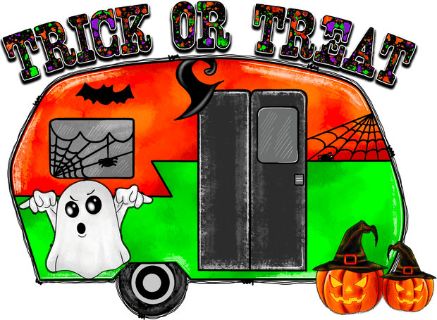 Trick or Treat Camper DTF Direct to Film Transfer - Twisted Image Transfers