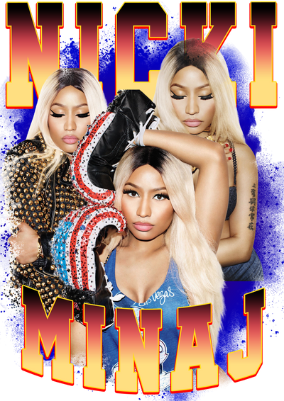 Trio Nicki Minaj Red White & Blue DTF (direct-to-film)