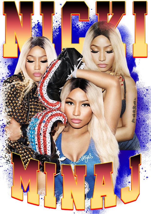 Trio Nicki Minaj Red White & Blue DTF (direct-to-film)